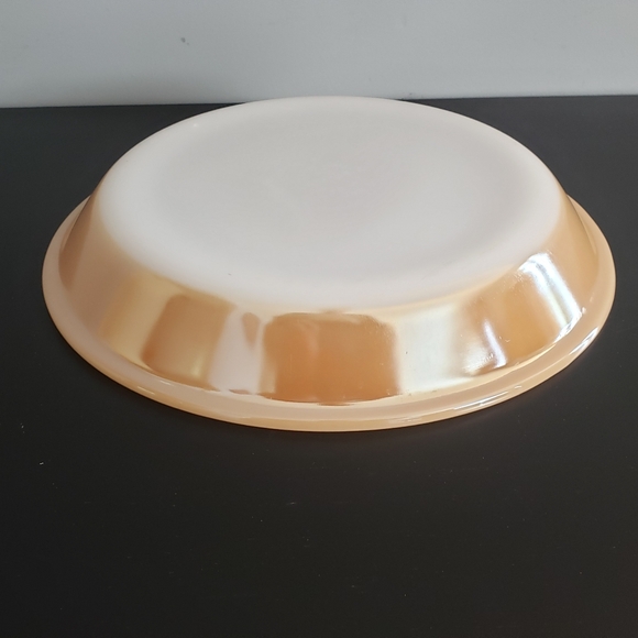Vintage Fire King Peach Lustre 9" Milk Glass Pie Plate - Picture 2 of 16